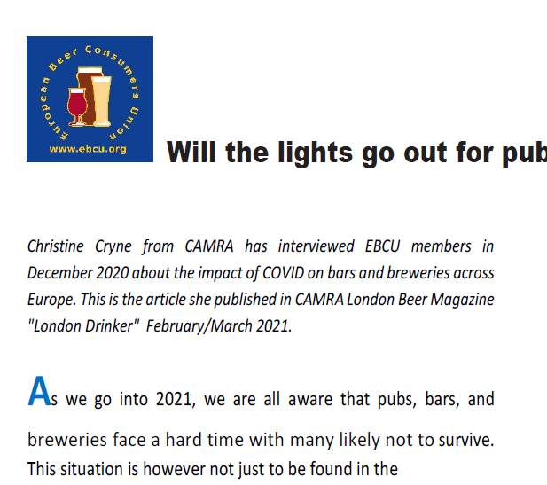 Will the lights go out for bars, pubs and breweries in Europe